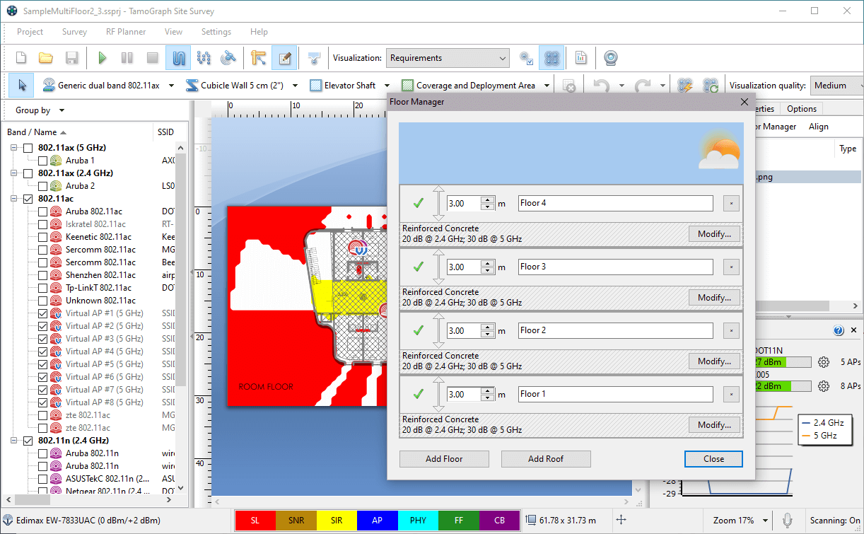 Spectrum‑Analyse 802.11ax, TamoGraph Site Survey Pro