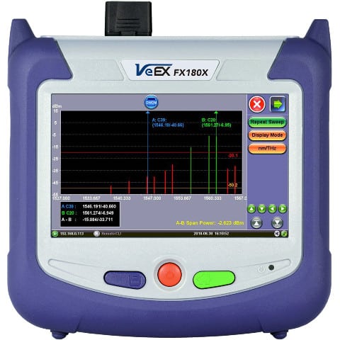VeEX FX180X – Der präzise CWDM/DWDM Tester für Glasfaser-Messtechnik