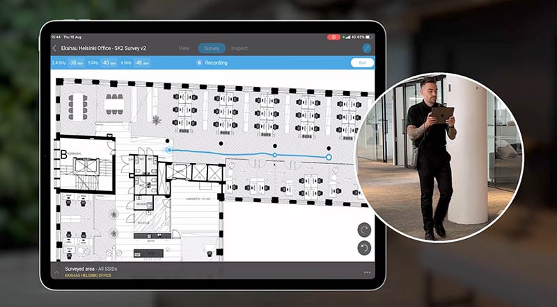 Ekahau wlan ausläuchten, Ekahau measure,